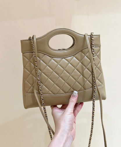 Chanel Calfskin Suede Quilted Mini 31 Shopping Bag