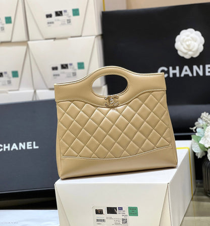 Chanel Calfskin Suede Quilted Mini 31 Shopping Bag