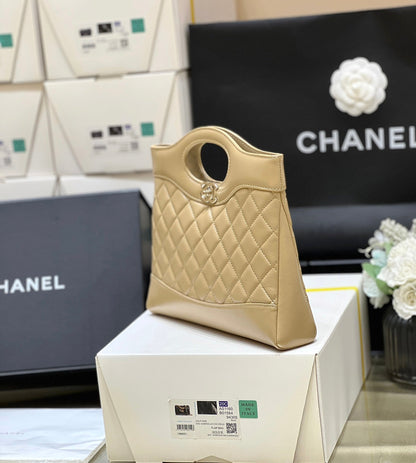Chanel Calfskin Suede Quilted Mini 31 Shopping Bag