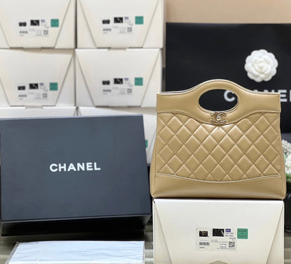 Chanel Calfskin Suede Quilted Mini 31 Shopping Bag