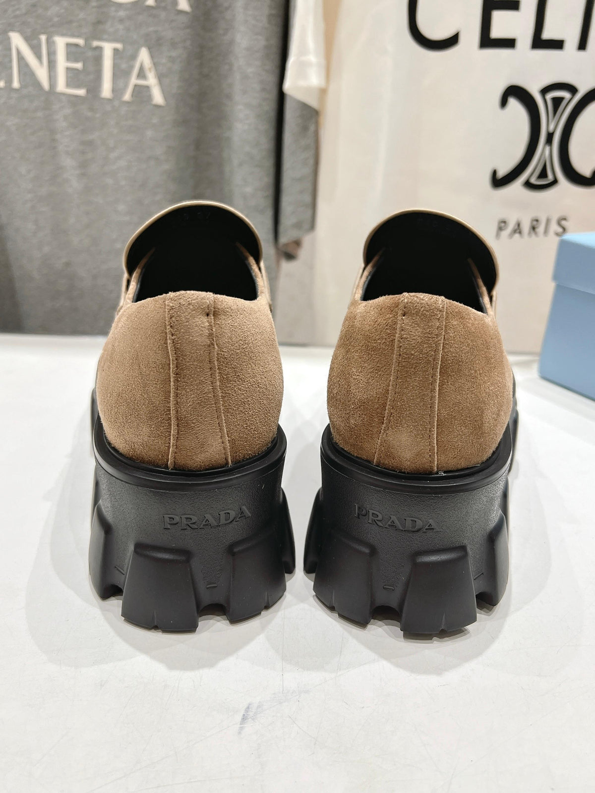 MONOLITH LOAFERS IN CAMEL BEIGE SUEDE