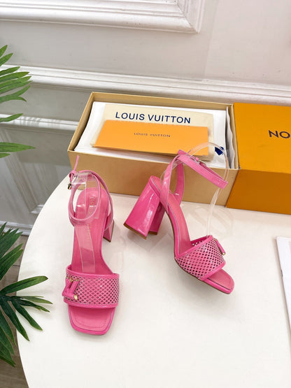 LV WOMEN HIGH SANDAL IN BRIGHT PINK CALFSKIN