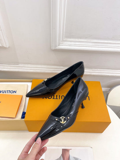 6AM HIGH PUMP 5 CM IN BLACK PATENT CALFSKIN