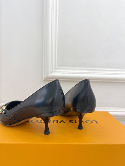 6AM HIGH PUMP 5 CM IN BLACK CALFSKIN