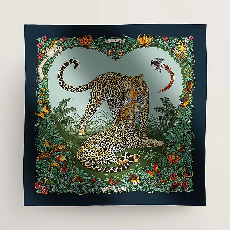 Hermes Jungle Love Forever Scarf 90