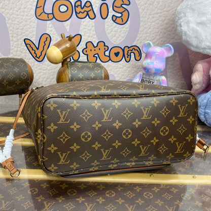 LV M12061 Louis Vuitton Reversible Neverfull Inside Out MM Handbag Brown