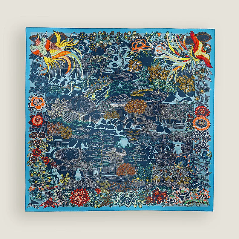 Hermes Mille Feuilles De Soie Double Face Scarf 90
