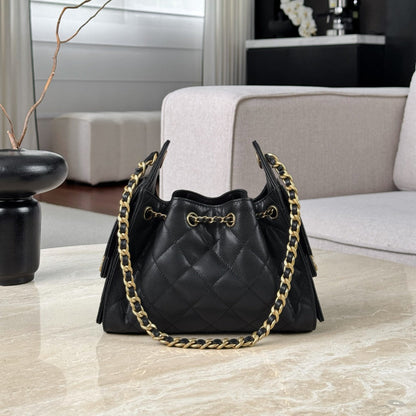 Chanel 25 Mini Black Gold hardware