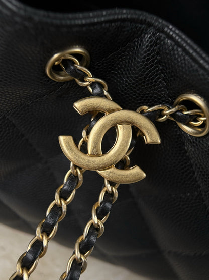 Chanel 25 Mini Black Gold hardware