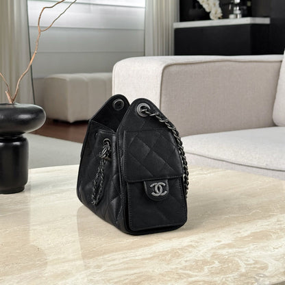 CHANEL 25 Bag Mini Black with Sliver Hardware