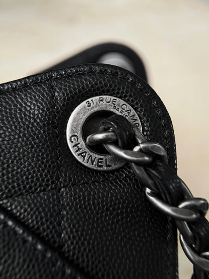 CHANEL 25 Bag Mini Black with Sliver Hardware