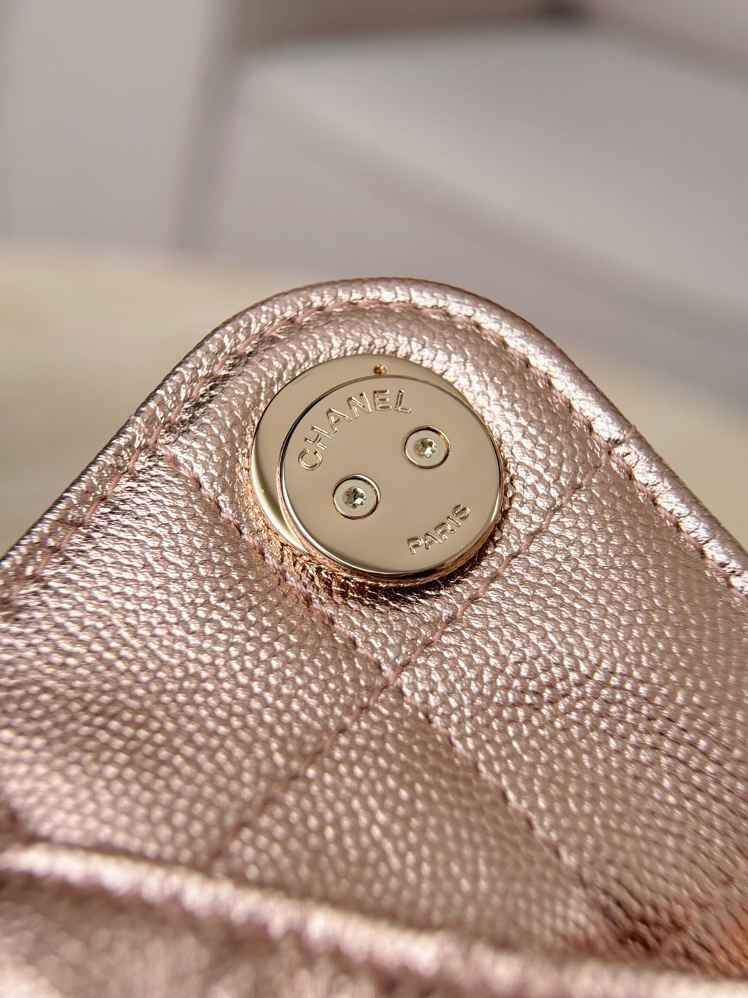 CHANEL 25 Bag Mini Rose Gold Caviar Leather