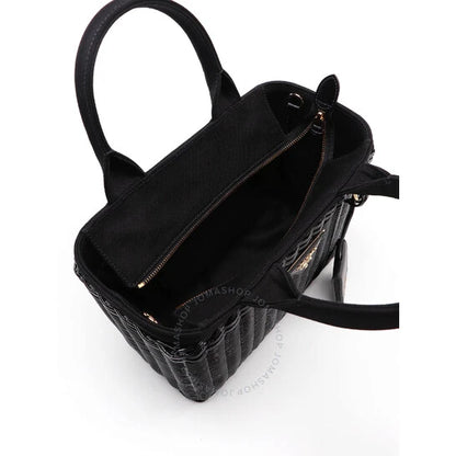Prada Black Basket Tote Bag With Triangular Logo