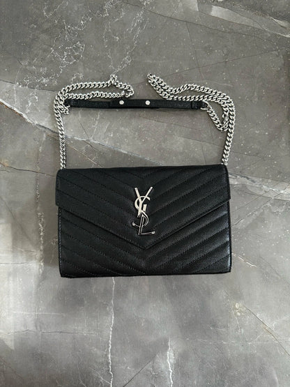 YSL Woc black with sliver hardware