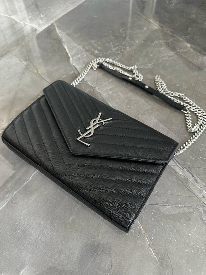 YSL Woc black with sliver hardware