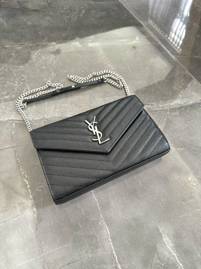 YSL Woc black with sliver hardware