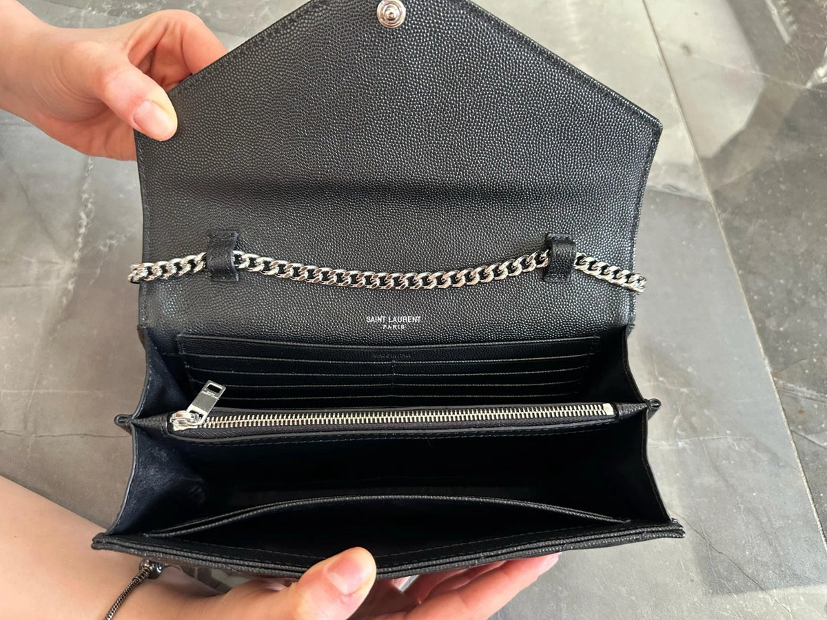 YSL Woc black with sliver hardware