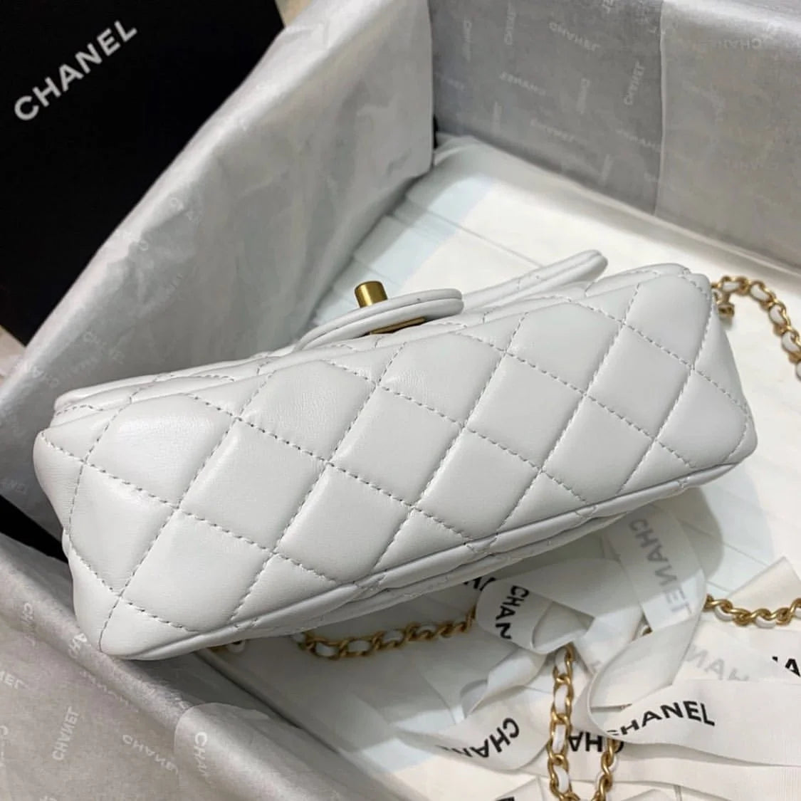 Chanel White Handbag – Flap Designer Bag