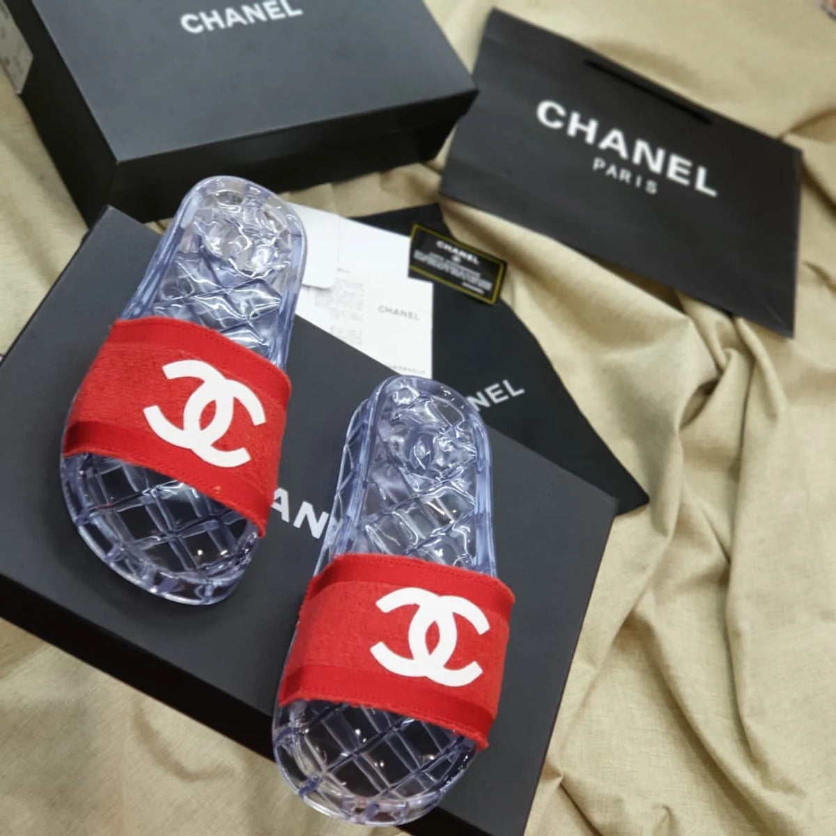 Chanel Clear Jelly Slides – Chanel Pool Slides