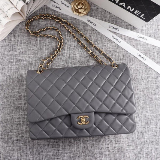 Chanel Grey Leather Handbag For Women