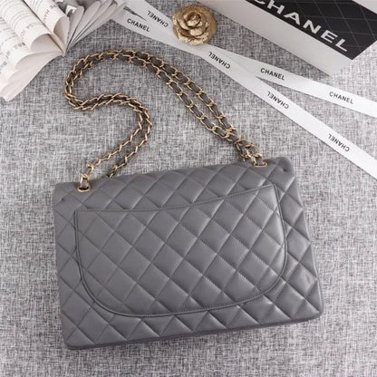Chanel Grey Leather Handbag For Women