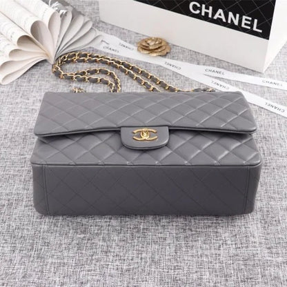 Chanel Grey Leather Handbag For Women