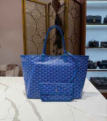 Goyard Anjou PM Reversible Tote Bag in Blue Goyardine