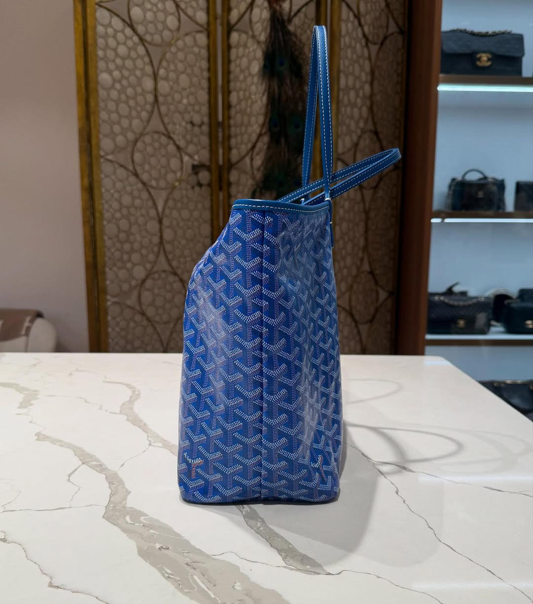Goyard Anjou PM Reversible Tote Bag in Blue Goyardine