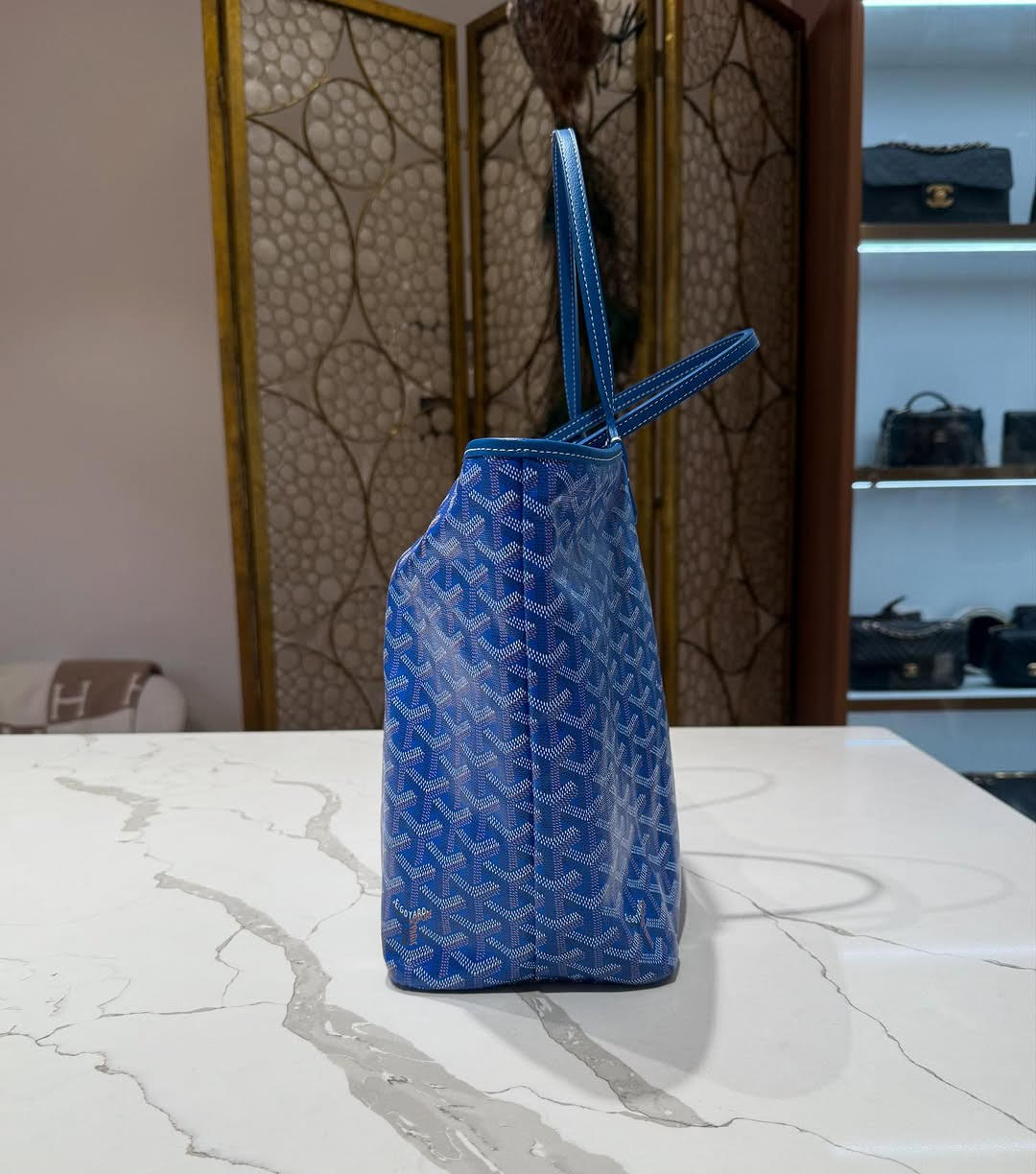 Goyard Anjou PM Reversible Tote Bag in Blue Goyardine