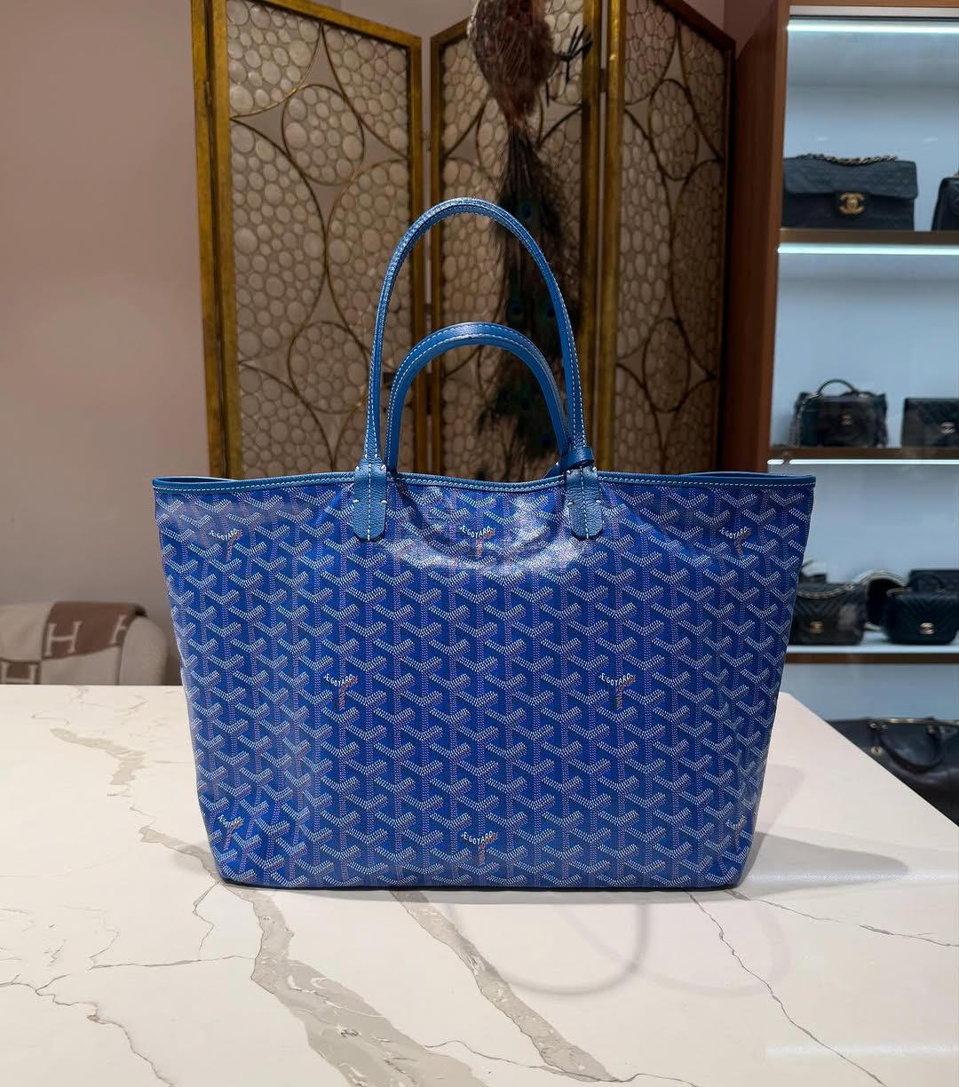 Goyard Anjou PM Reversible Tote Bag in Blue Goyardine