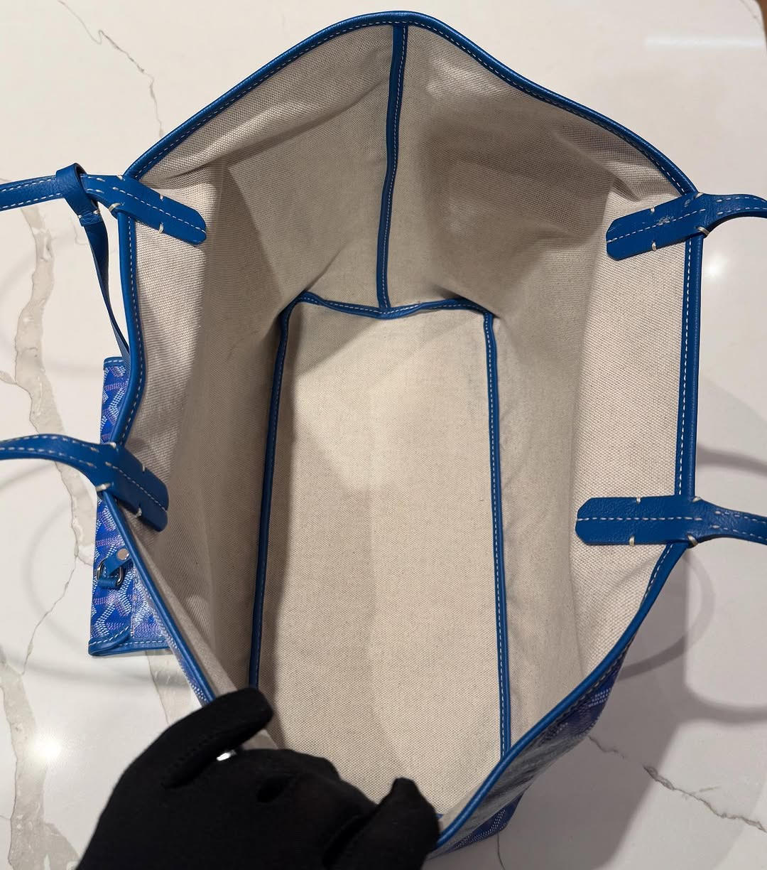 Goyard Anjou PM Reversible Tote Bag in Blue Goyardine