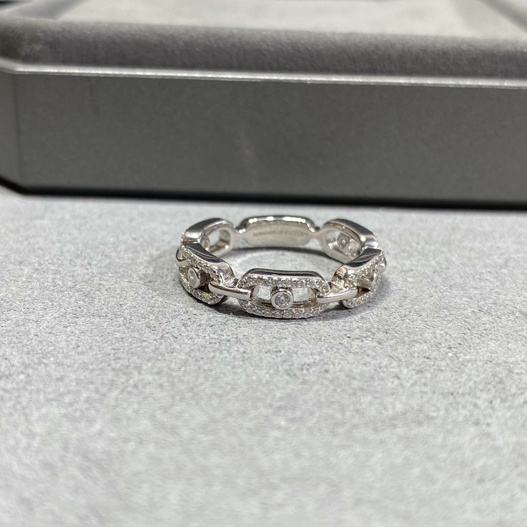 MOVE LINK PAVED DIAMOND RING