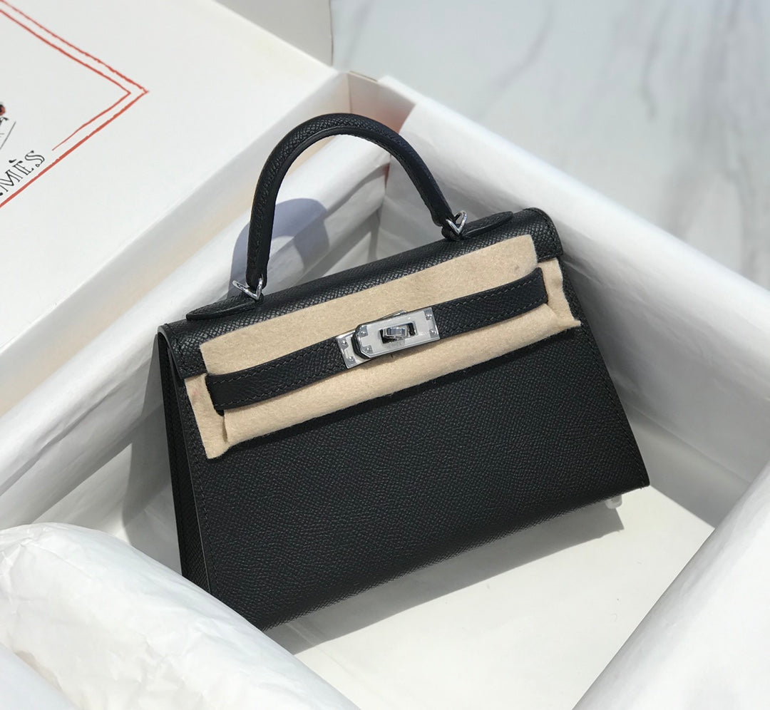 HN MINI 20 BLACK EPSOM SILVER HARDWARE