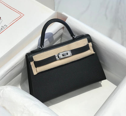 HN MINI 20 BLACK EPSOM SILVER HARDWARE