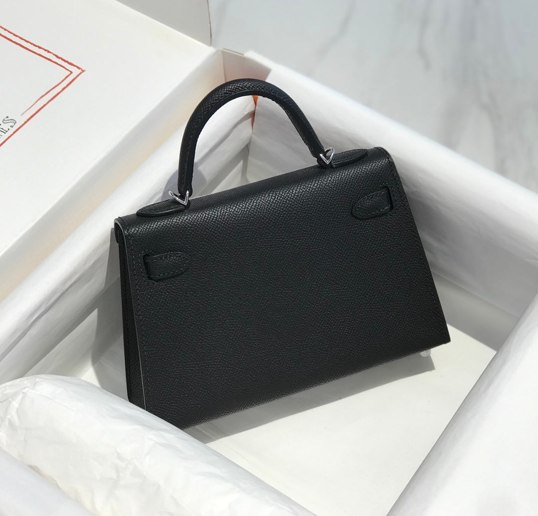 HN MINI 20 BLACK EPSOM SILVER HARDWARE