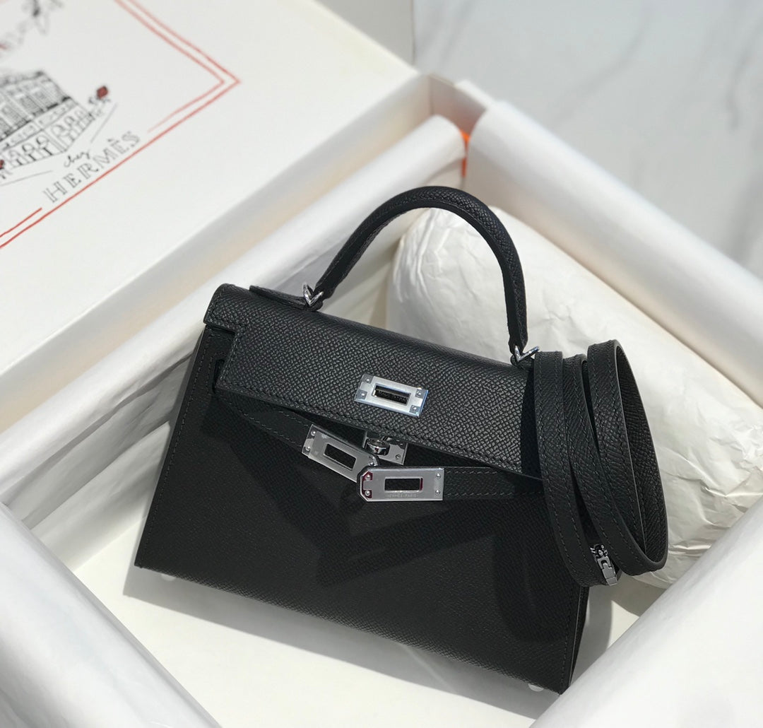 HN MINI 20 BLACK EPSOM SILVER HARDWARE