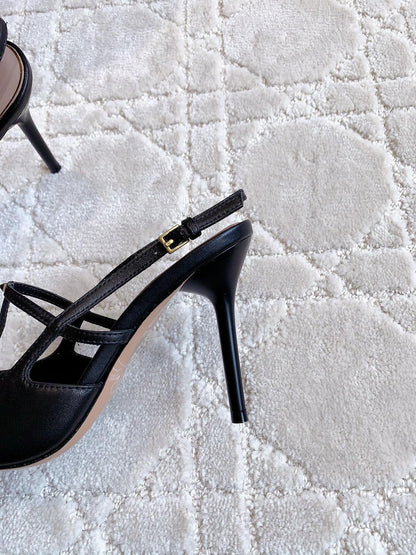 2 Rockstud Slingback 90mm Matte Black