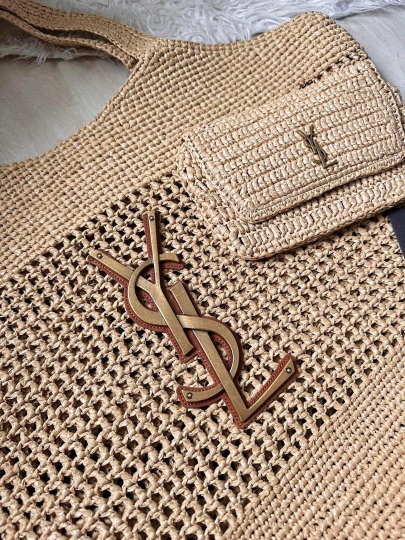 YSL Saint Laurent Icare Maxi raffia tote bag
