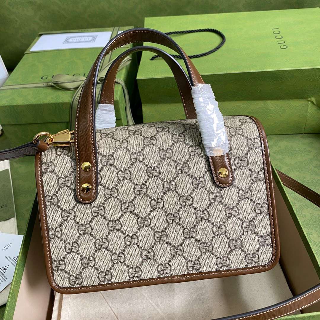 Gucci 1955 Luxury Women’s Handbag with Brown Handle 23x16x12cm