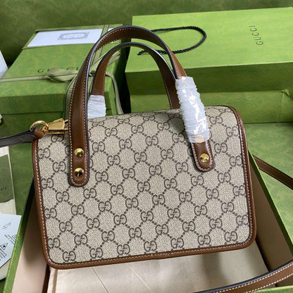 Gucci 1955 Luxury Women’s Handbag with Brown Handle 23x16x12cm