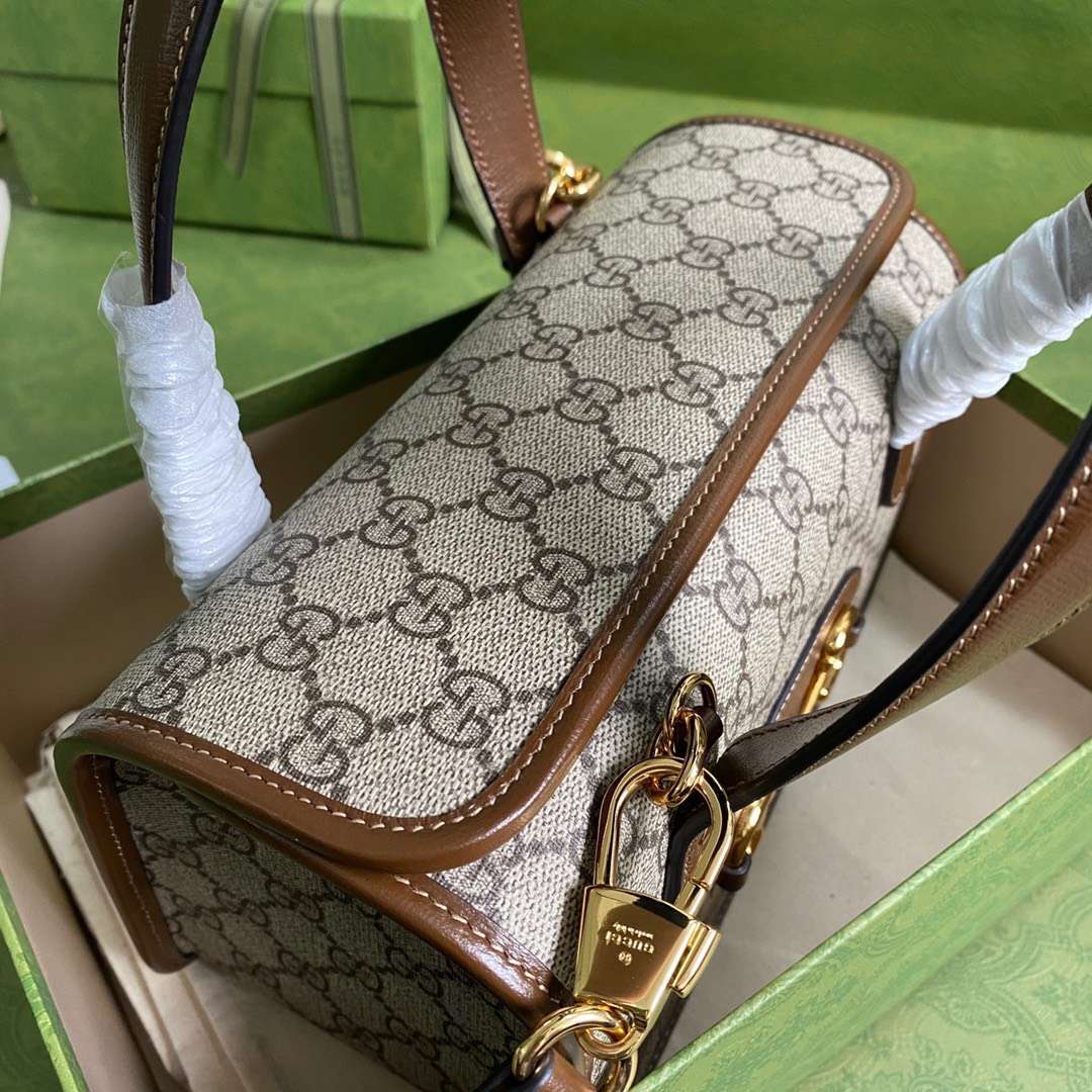 Gucci 1955 Luxury Women’s Handbag with Brown Handle 23x16x12cm