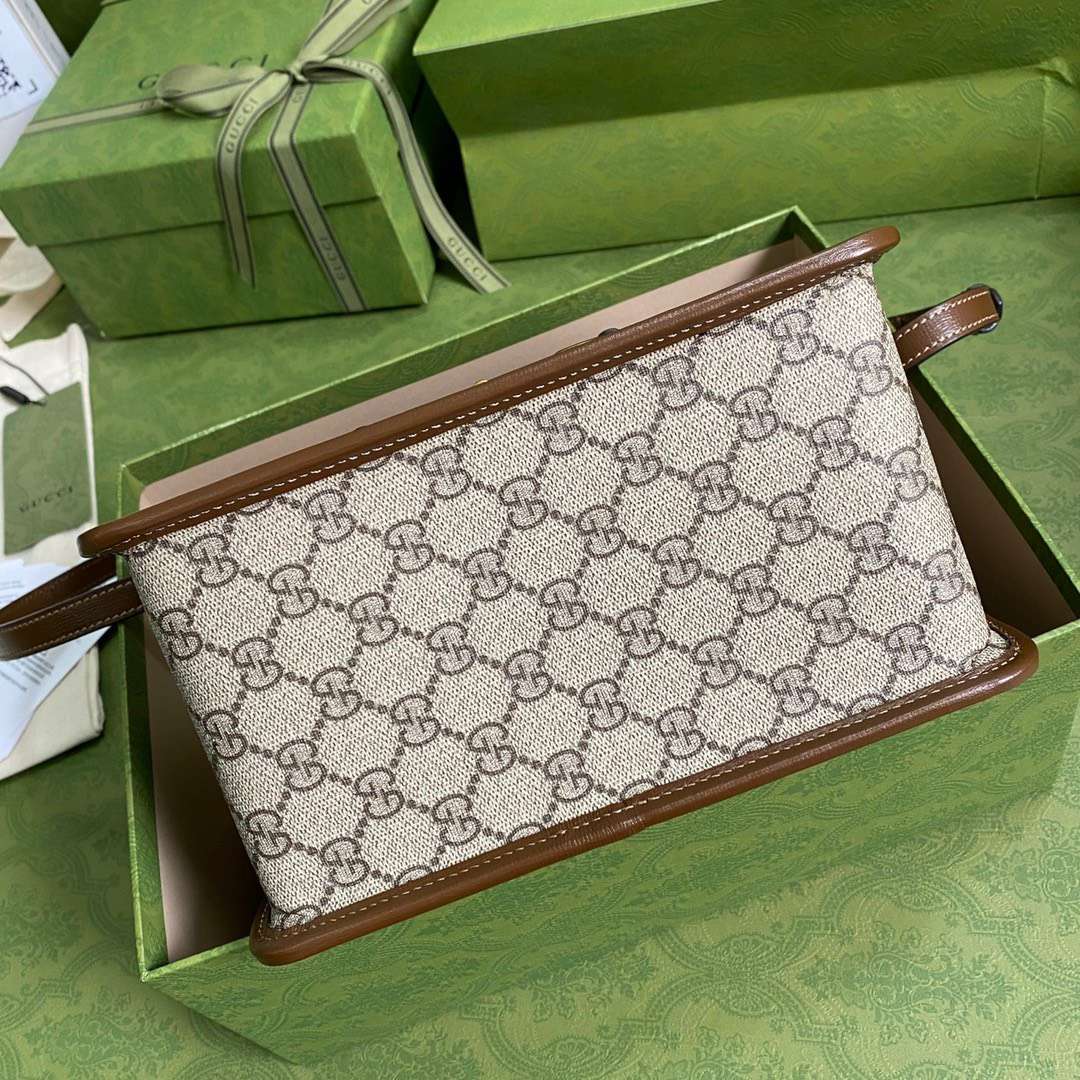 Gucci 1955 Luxury Women’s Handbag with Brown Handle 23x16x12cm