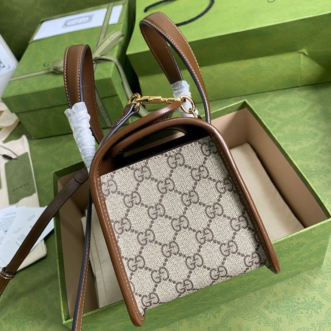Gucci 1955 Luxury Women’s Handbag with Brown Handle 23x16x12cm