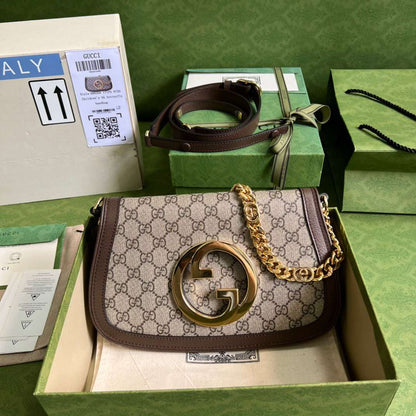 Gucci Blondie Branded Women’s Handbag with Ophidia Pattern 28x16x4cm